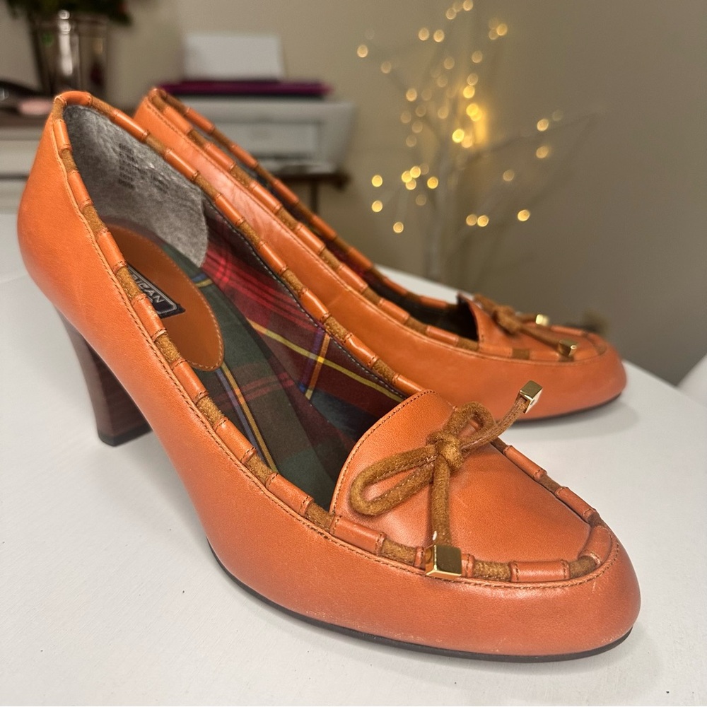 American Living Orange Heeled Loafers